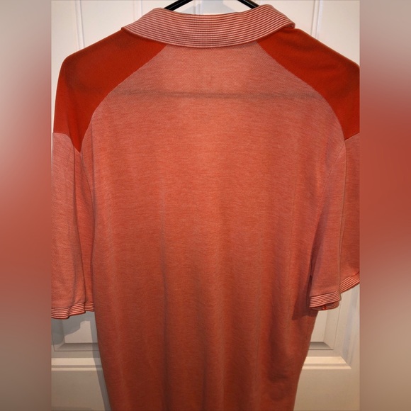 Armani Exchange Polo Shirt Orange Size L Short Sleeve A/X Striped Authentic - Picture 6 of 7